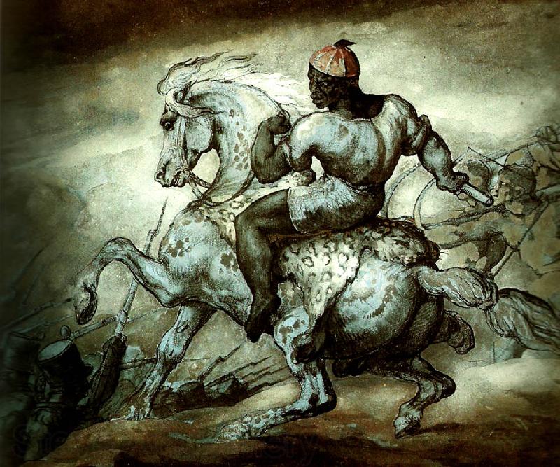 charles emile callande noir sur un cheval cabre France oil painting art
